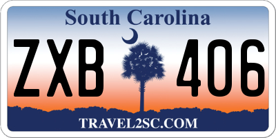 SC license plate ZXB406