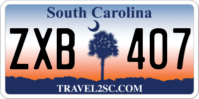 SC license plate ZXB407