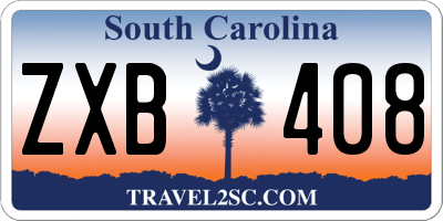 SC license plate ZXB408