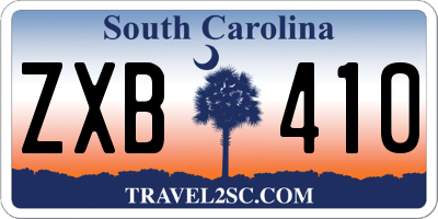 SC license plate ZXB410
