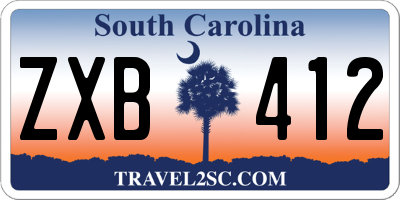 SC license plate ZXB412