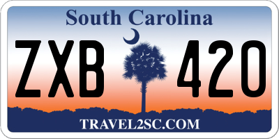 SC license plate ZXB420