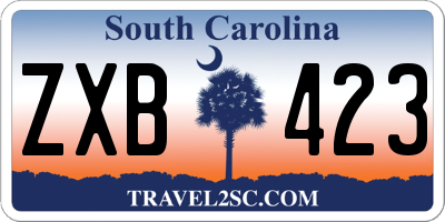 SC license plate ZXB423