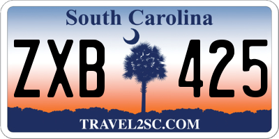 SC license plate ZXB425