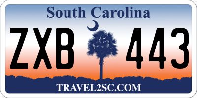 SC license plate ZXB443