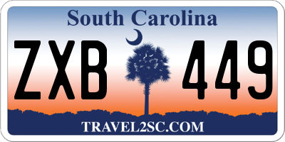 SC license plate ZXB449
