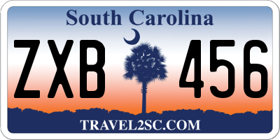 SC license plate ZXB456