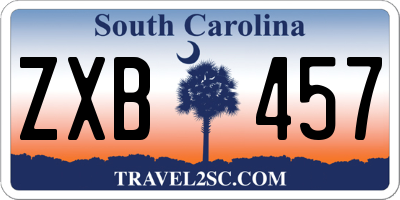 SC license plate ZXB457