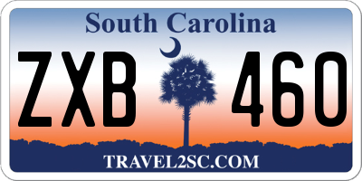 SC license plate ZXB460