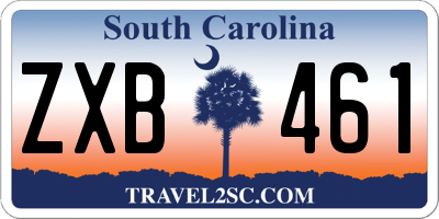 SC license plate ZXB461
