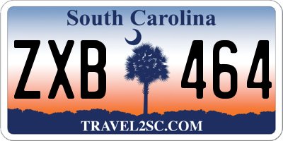 SC license plate ZXB464