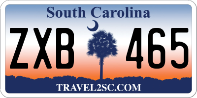 SC license plate ZXB465