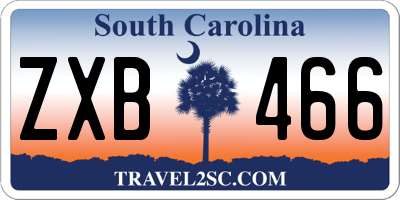 SC license plate ZXB466