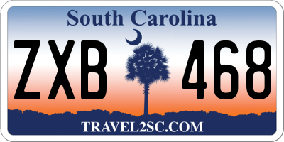 SC license plate ZXB468