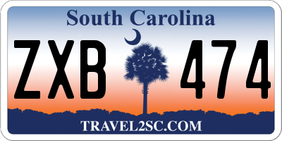 SC license plate ZXB474