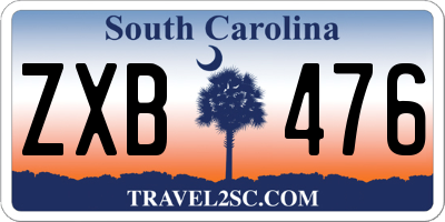 SC license plate ZXB476