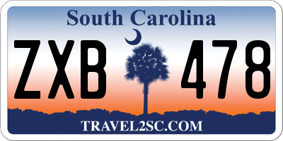 SC license plate ZXB478