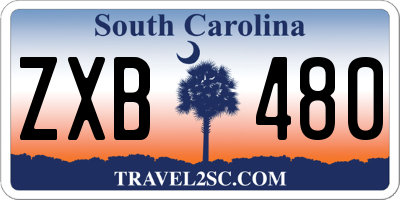 SC license plate ZXB480