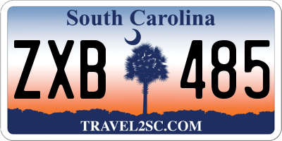 SC license plate ZXB485