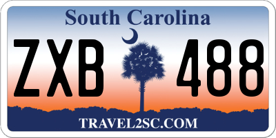 SC license plate ZXB488