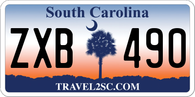 SC license plate ZXB490
