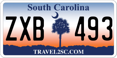 SC license plate ZXB493