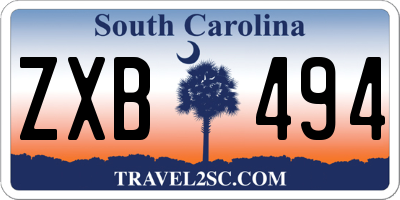 SC license plate ZXB494