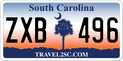 SC license plate ZXB496