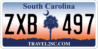 SC license plate ZXB497