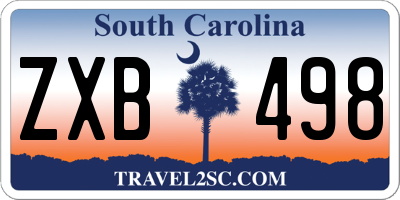 SC license plate ZXB498