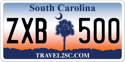 SC license plate ZXB500