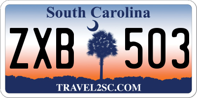SC license plate ZXB503