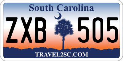 SC license plate ZXB505