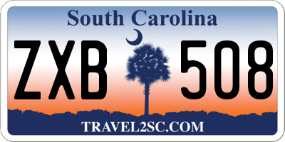 SC license plate ZXB508