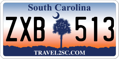 SC license plate ZXB513