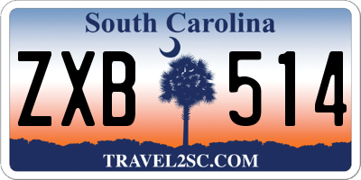 SC license plate ZXB514