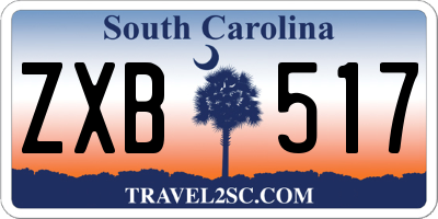 SC license plate ZXB517