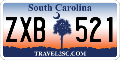 SC license plate ZXB521