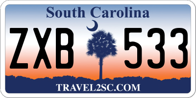 SC license plate ZXB533