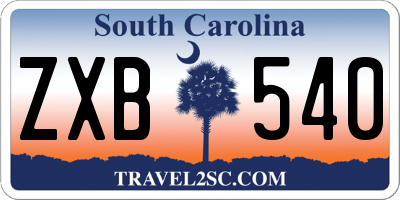 SC license plate ZXB540