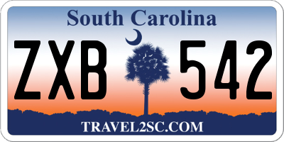 SC license plate ZXB542