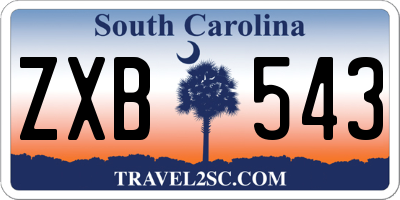 SC license plate ZXB543