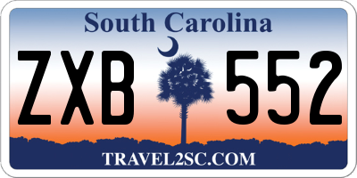 SC license plate ZXB552