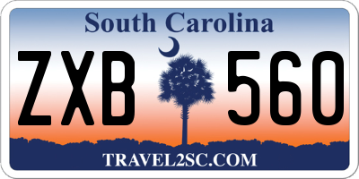 SC license plate ZXB560