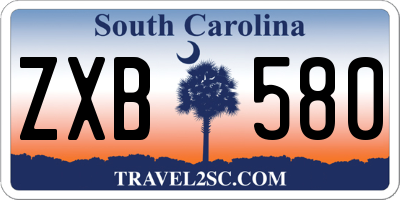 SC license plate ZXB580