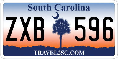SC license plate ZXB596