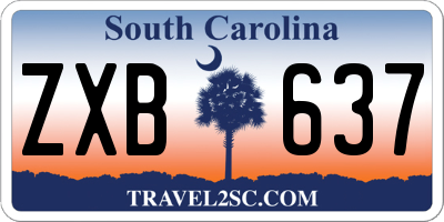 SC license plate ZXB637