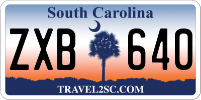 SC license plate ZXB640