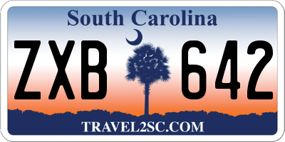 SC license plate ZXB642