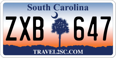 SC license plate ZXB647